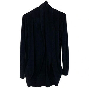 Barefoot Dreams Bamboo Chic Lite Womens Small XS Black Pockets Soft Cardigan